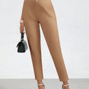 Clasi Pantalones largos y conicos casuales para mujer con botones decorativos