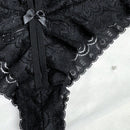 Ropa interior sexy solida con decoracion de lazo de encaje