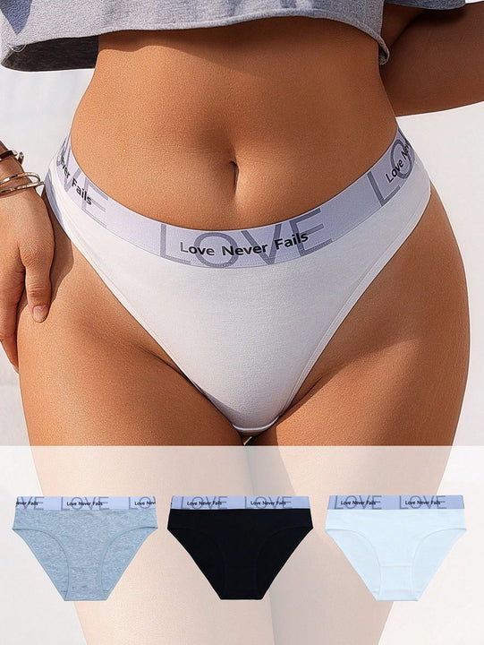 Pantis T-Back de Moda Femenina con Diseno de Amor Impreso