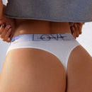 Pantis T-Back de Moda Femenina con Diseno de Amor Impreso