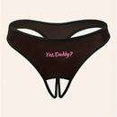 Tanga sexy e imprseionante para mujer con estampado, entrepierna abierta y personalidad en ropa interior