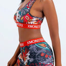 Conjunto deportivo para mujeres transpirable y adelgazante con shorts de espalda hermosa
