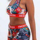 Conjunto deportivo para mujeres transpirable y adelgazante con shorts de espalda hermosa