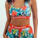 Nuevo conjunto deportivo de sujetador de bra de deporte de mujer transpirable con espalda hermosa y pantalon corto