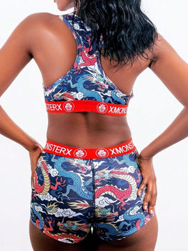 Conjunto de ropa interior femenina transpirable Nuevo, conjunto deportivo para adultos de pantalones cortos de belleza adelgazante con espalda deportiva