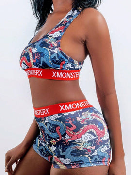 Conjunto de ropa interior femenina transpirable Nuevo, conjunto deportivo para adultos de pantalones cortos de belleza adelgazante con espalda deportiva