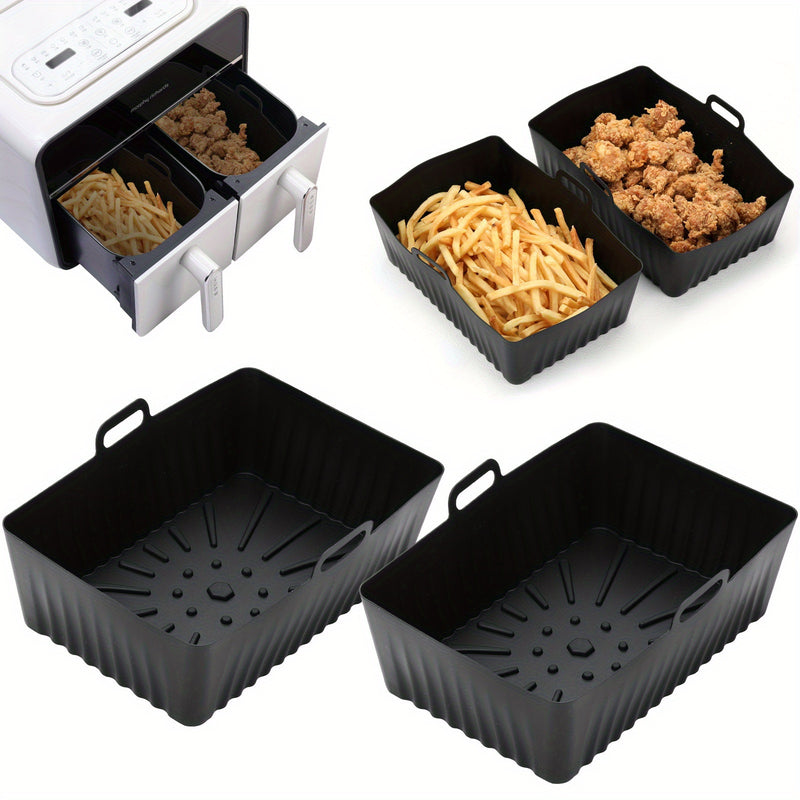 1 pieza de Forros de Silicona para Freidora de Aire Reutilizables y Antiadherentes para Cocinar, Freír, Asar - Accesorios Resistentes al Calor de Fácil Limpieza