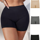 paquete de 3 calzones deportivos cuadrados para mujeres sin costuras, unicolor y de pierna larga