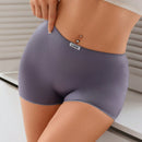 Ropa interior comoda de mujer con calzones estilo short con parche de letra