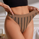 Ropa interior femenina de tanga sin costuras con rayas verticales elasticas