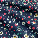 Nueva blusa casual de estilo vacacional para mujeres con cuello en V con estampado floral al azar y ribete de volantes