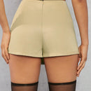 Haute Mini pantalon de falda con abertura lateral y lazo
