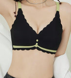 Linda y acogedora sujetador suave Jelly Bar para ninas con soporte sin costuras y push-up en tamano estandar, pieza unica