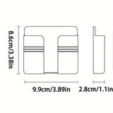 Soporte de carga de teléfono de pared de plástico de 1pc, estante adhesivo para organización del hogar, estantería de almacenamiento multifuncional para dormitorio y oficina, no se incluye tubería de metal, estantes