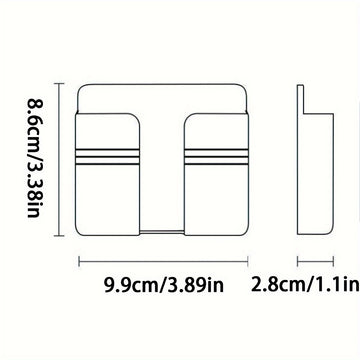 Soporte de carga de teléfono de pared de plástico de 1pc, estante adhesivo para organización del hogar, estantería de almacenamiento multifuncional para dormitorio y oficina, no se incluye tubería de metal, estantes