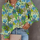 Essnce Blusa suelta de manga globo con estampado floral para mujer de primavera / verano