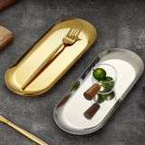 Bandeja de tocador de latón, 1 pieza - Organizador ovalado para joyería y cosméticos sin electricidad, almacenamiento de perfumes y maquillaje, elegante soporte para esponjas y jabones, accesorio para baño y decoración del hogar