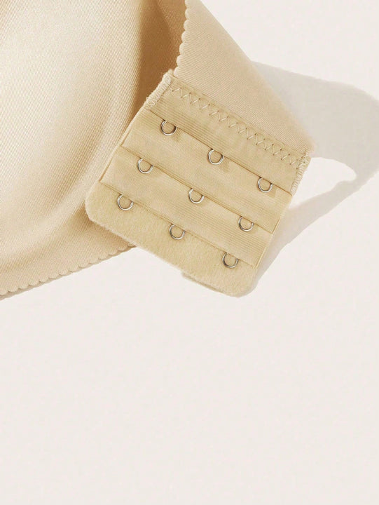 1 pieza Solido Sujetador push up con aros, con 1 correa de sujetador