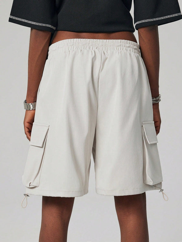 Coolane Shorts utilitarios de corte recto, estilo de novio, genero neutral, primavera y verano, versatiles, longitud hasta la rodilla