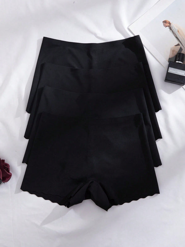 Bragas solidas sin costuras para mujer, paquete de 4