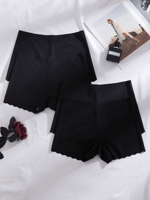 Bragas solidas sin costuras para mujer, paquete de 4