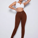 Essnce Pantalones largos casuales ajustados de unicolor para mujer