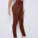 Essnce Pantalones largos casuales ajustados de unicolor para mujer