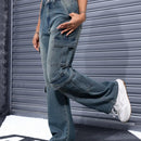 EZwear Jeans holgados y rectos para mujer con multiples bolsillos utilitarios para uso diario informal
