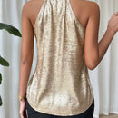 LUNE Camisa de verano sin mangas de unicolor de moda
