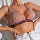 Bra simple para damas con diseno de malla y colores contrastantes