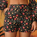 Frida Kahlo X  X Designer RAUL OROZCO Shorts con estampado floral completo y bolsillos oblicuos para el verano
