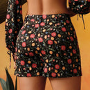 Frida Kahlo X  X Designer RAUL OROZCO Shorts con estampado floral completo y bolsillos oblicuos para el verano