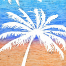 Essnce Pantalones cortos degradados con impresion de arboles de coco y letras para vacaciones en la playa