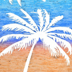 Essnce Pantalones cortos degradados con impresion de arboles de coco y letras para vacaciones en la playa