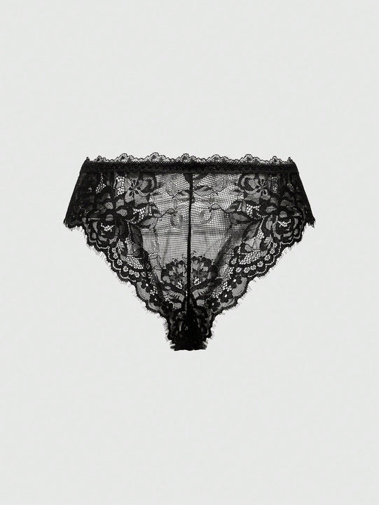 ROMWE Goth Tanga atada con encaje estilo Shibuya punk oscuro con estampado de leopardo para mujeres