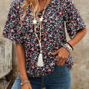 EMERY ROSE Camiseta de manga corta con cuello redondo para mujer con patron de estampado floral para verano