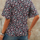 EMERY ROSE Camiseta de manga corta con cuello redondo para mujer con patron de estampado floral para verano
