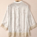 Prive Blusa elegante y sencilla de gasa de manga larga para mujer
