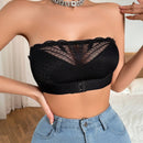 NEW Sujetador bandeau con cierre frontal inalambrico sin tirantes de encaje con diseno antideslizante y sin vuelo (1 pieza)