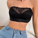 NEW Sujetador bandeau con cierre frontal inalambrico sin tirantes de encaje con diseno antideslizante y sin vuelo (1 pieza)