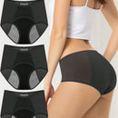 3 piezas de ropa interior sin costuras para mujer, tela de malla transpirable, control de barriga de cintura alta, ajuste comodo, a prueba de fugas durante la menstruacion, bragas triangulares