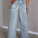 PETITE Jeans casuales de mezclilla holgados y minimalistas de moda para mujeres para uso diario