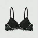 DesireSculpt Sensual y romantico sujetador push-up de encaje con aros, negro, para jovenes y mujeres, 1 pieza