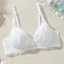 Sujetador romantico con aros de encaje dulce blanco para mujer