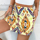 VCAY Falda pantalon asimetrica de flores con detalle de boton para mujer en vacaciones