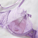 NEW Conjunto de lenceria sexy con detalles romanticos de encaje, que incluye brasier y panty