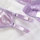 NEW Conjunto de lenceria sexy con detalles romanticos de encaje, que incluye brasier y panty