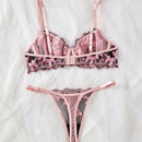 NEW 2 piezas/set Conjunto de lenceria sexy para mujeres bordado en 3D
