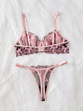 NEW 2 piezas/set Conjunto de lenceria sexy para mujeres bordado en 3D