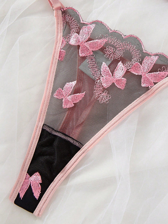 NEW 2 piezas/set Conjunto de lenceria sexy para mujeres bordado en 3D